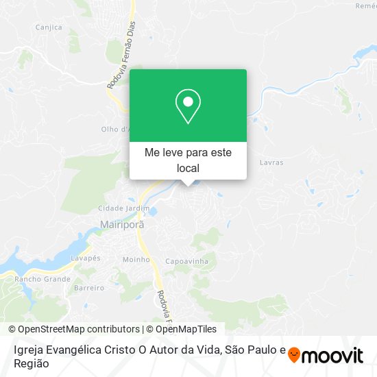 Igreja Evangélica Cristo O Autor da Vida mapa