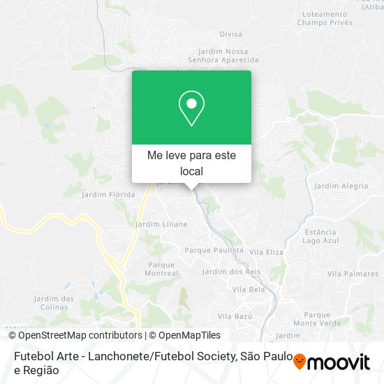 Futebol Arte - Lanchonete / Futebol Society mapa