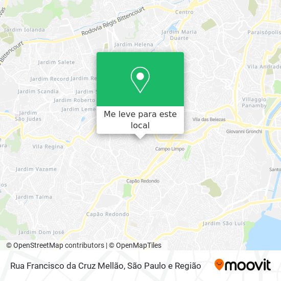 Rua Francisco da Cruz Mellão mapa
