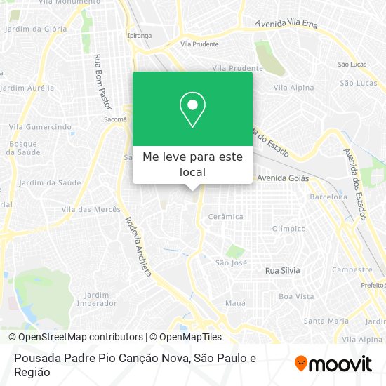 Pousada Padre Pio Canção Nova mapa