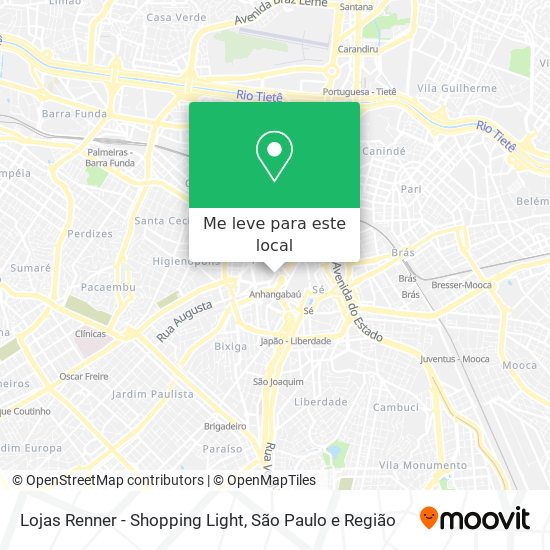 Lojas Renner - Shopping Light mapa