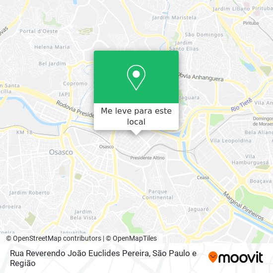 Rua Reverendo João Euclides Pereira mapa
