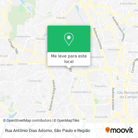 Rua Antônio Dias Adorno mapa