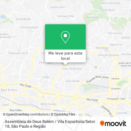 Assembleia de Deus Belém / Vila Espanhola / Setor 18 mapa