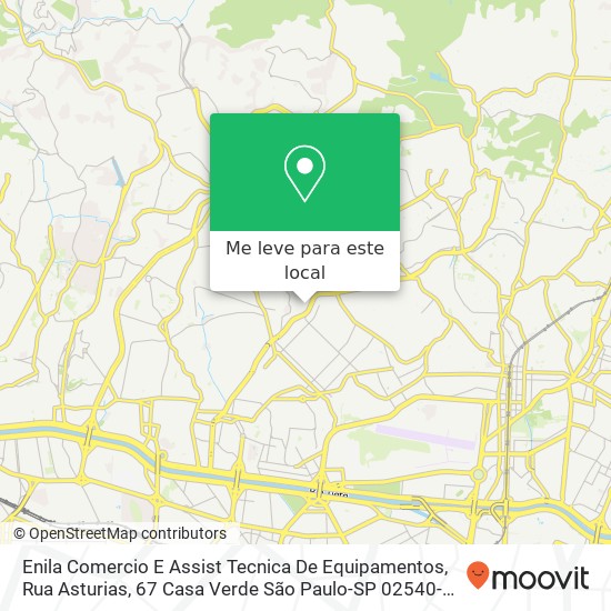 Enila Comercio E Assist Tecnica De Equipamentos, Rua Asturias, 67 Casa Verde São Paulo-SP 02540-000 mapa