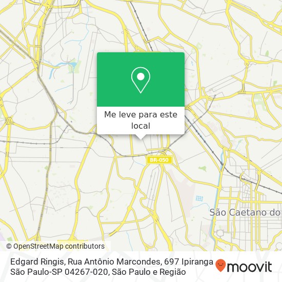 Edgard Ringis, Rua Antônio Marcondes, 697 Ipiranga São Paulo-SP 04267-020 mapa