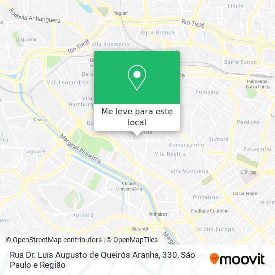 Rua Dr. Luís Augusto de Queirós Aranha, 330 mapa