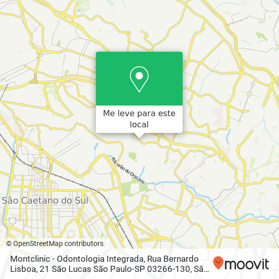 Montclinic - Odontologia Integrada, Rua Bernardo Lisboa, 21 São Lucas São Paulo-SP 03266-130 mapa