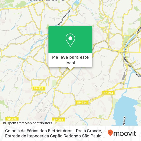 Colonia de Férias dos Eletricitários - Praia Grande, Estrada de Itapecerica Capão Redondo São Paulo-SP 05835-005 mapa