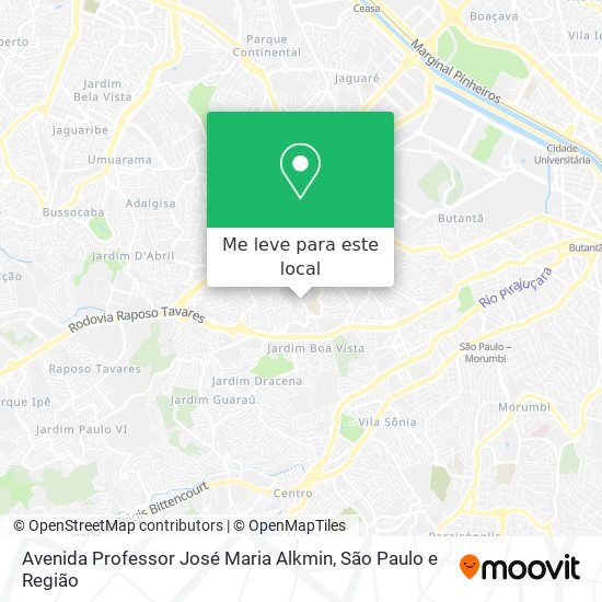 Avenida Professor José Maria Alkmin mapa