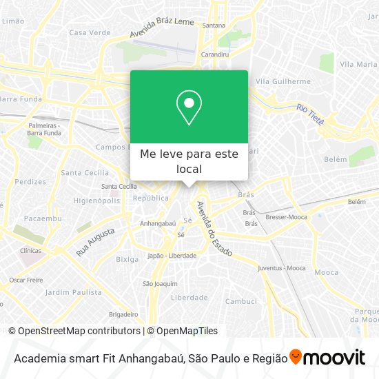Academia smart Fit Anhangabaú mapa