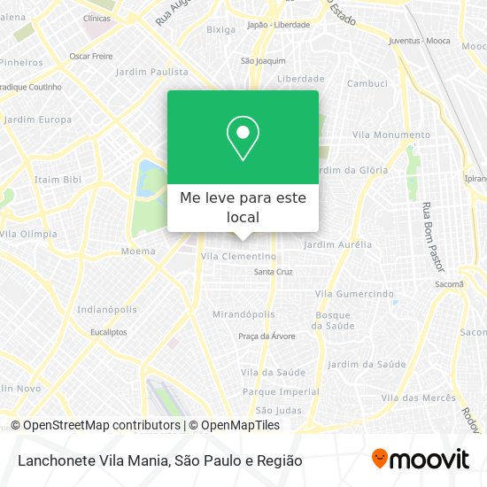 Lanchonete Vila Mania mapa