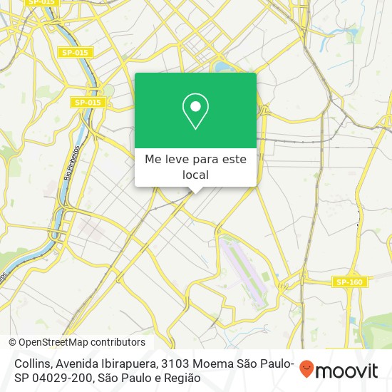 Collins, Avenida Ibirapuera, 3103 Moema São Paulo-SP 04029-200 mapa