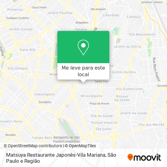 Matsuya Restaurante Japonês-Vila Mariana mapa