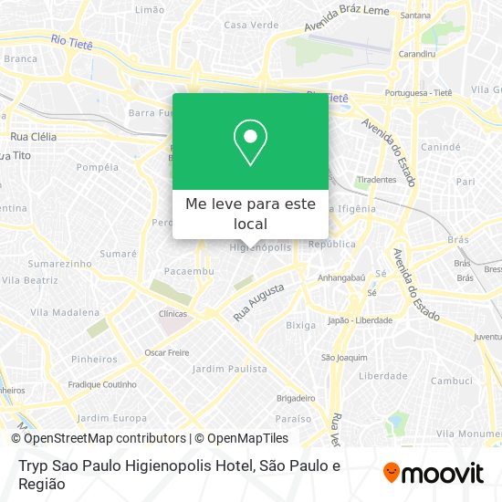 Tryp Sao Paulo Higienopolis Hotel mapa