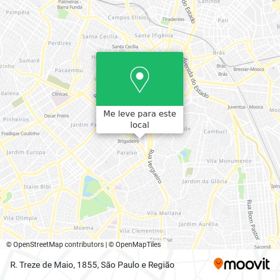 R. Treze de Maio, 1855 mapa