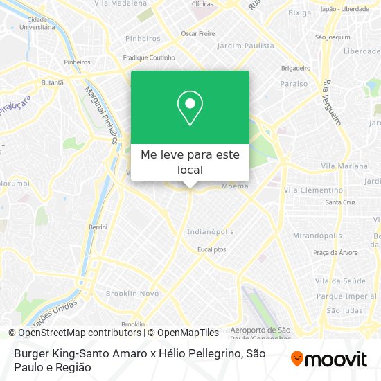 Burger King-Santo Amaro x Hélio Pellegrino mapa