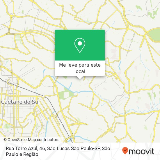 Rua Torre Azul, 46, São Lucas São Paulo-SP mapa
