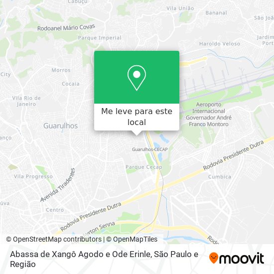 Abassa de Xangô Agodo e Ode Erinle mapa