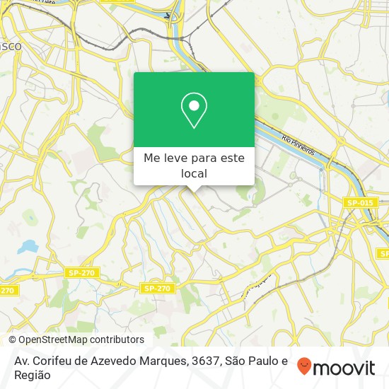 Av. Corifeu de Azevedo Marques, 3637 mapa