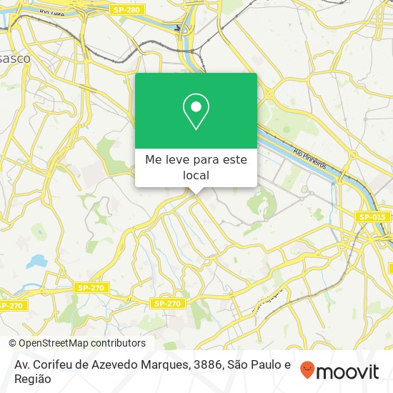 Av. Corifeu de Azevedo Marques, 3886 mapa