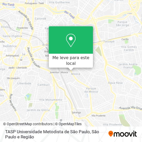 TASP Universidade Metodista de São Paulo mapa