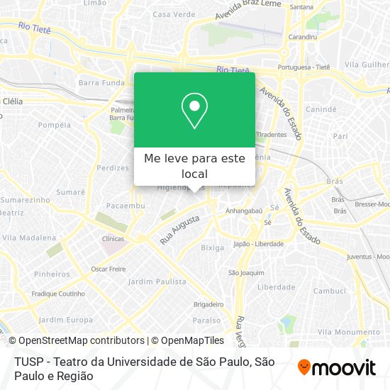 TUSP - Teatro da Universidade de São Paulo mapa