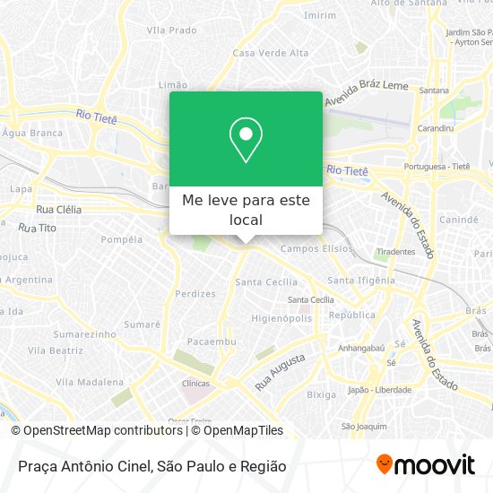 Praça Antônio Cinel mapa