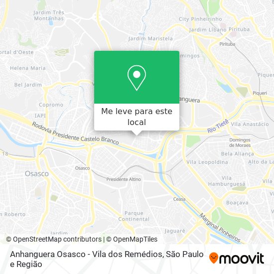 Anhanguera Osasco - Vila dos Remédios mapa