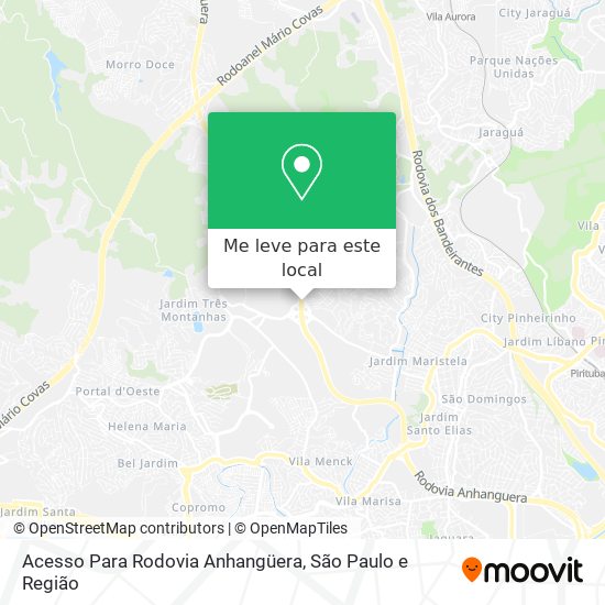 Acesso Para Rodovia Anhangüera mapa