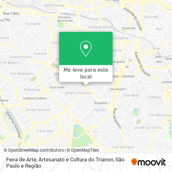 Feira de Arte, Artesanato e Cultura do Trianon mapa