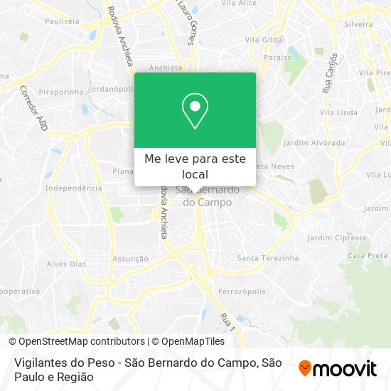 Vigilantes do Peso - São Bernardo do Campo mapa