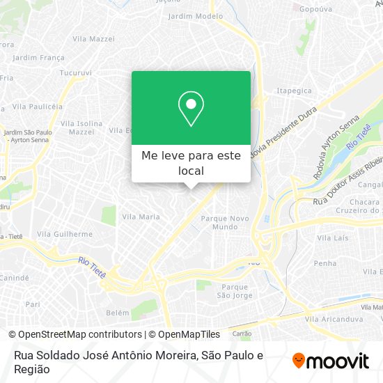 Rua Soldado José Antônio Moreira mapa