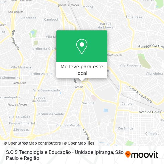 S.O.S Tecnologia e Educação - Unidade Ipiranga mapa