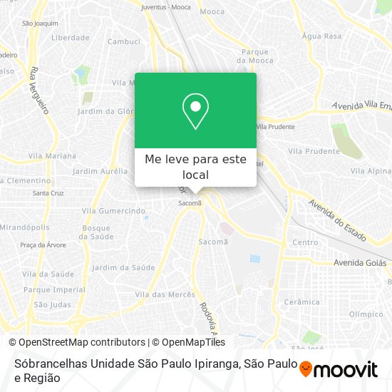 Sóbrancelhas Unidade São Paulo Ipiranga mapa