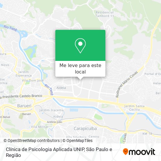 Clínica de Psicologia Aplicada UNIP mapa