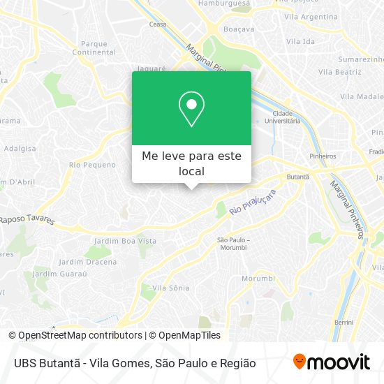 UBS Butantã - Vila Gomes mapa