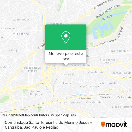 Comunidade Santa Teresinha do Menino Jesus - Cangaíba mapa