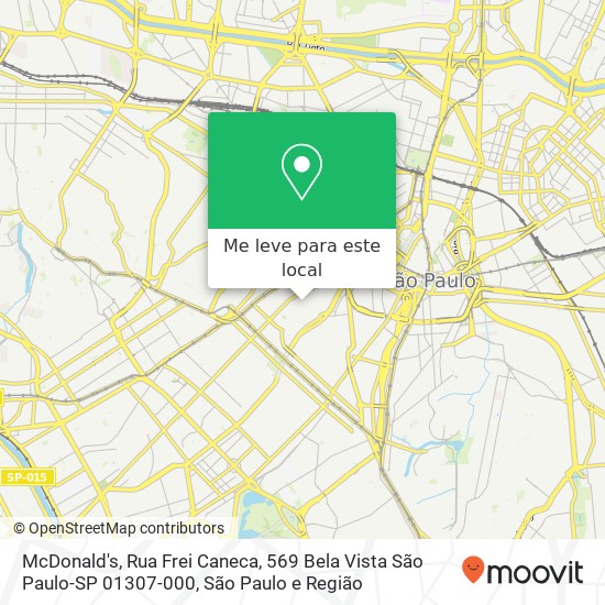 McDonald's, Rua Frei Caneca, 569 Bela Vista São Paulo-SP 01307-000 mapa