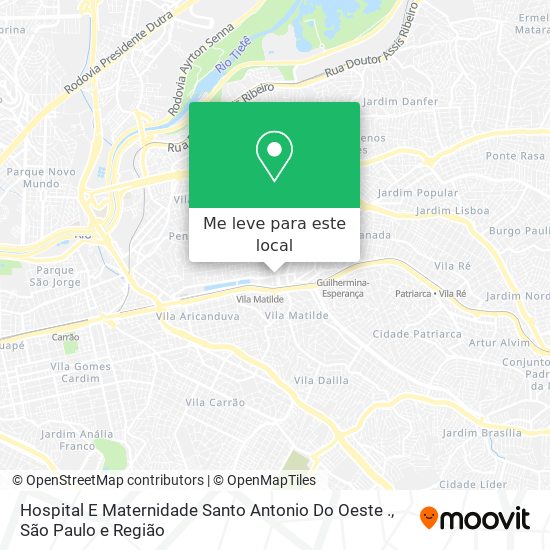 Hospital E Maternidade Santo Antonio Do Oeste . mapa