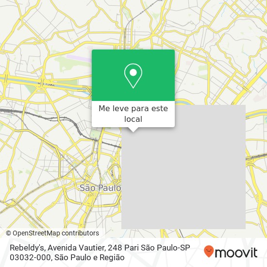 Rebeldy's, Avenida Vautier, 248 Pari São Paulo-SP 03032-000 mapa