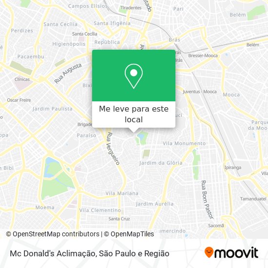 Mc Donald's Aclimação mapa