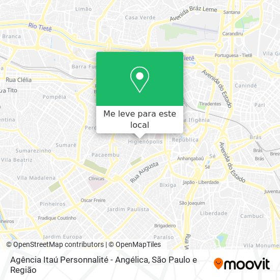 Agência Itaú Personnalité - Angélica mapa