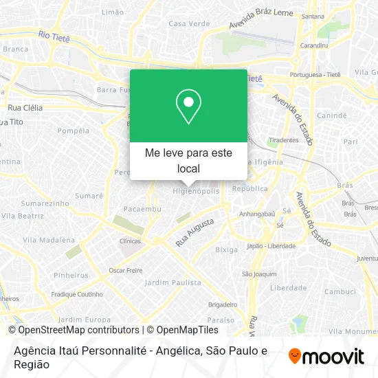 Agência Itaú Personnalité - Angélica mapa