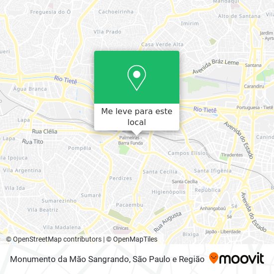 Monumento da Mão Sangrando mapa