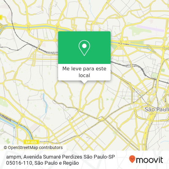 ampm, Avenida Sumaré Perdizes São Paulo-SP 05016-110 mapa