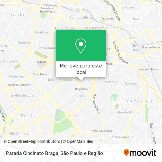 Parada Cincinato Braga mapa