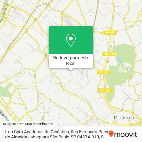 Iron Gym Academia de Ginástica, Rua Fernando Paes de Almeida Jabaquara São Paulo-SP 04374-010 mapa