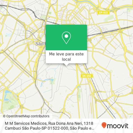 M M Servicos Medicos, Rua Dona Ana Neri, 1318 Cambuci São Paulo-SP 01522-000 mapa