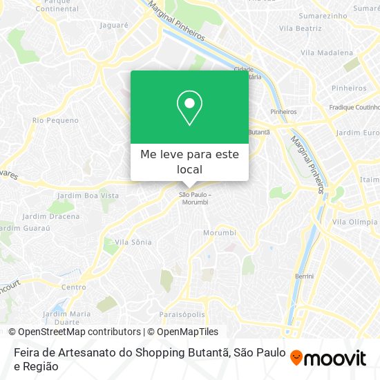 Feira de Artesanato do Shopping Butantã mapa